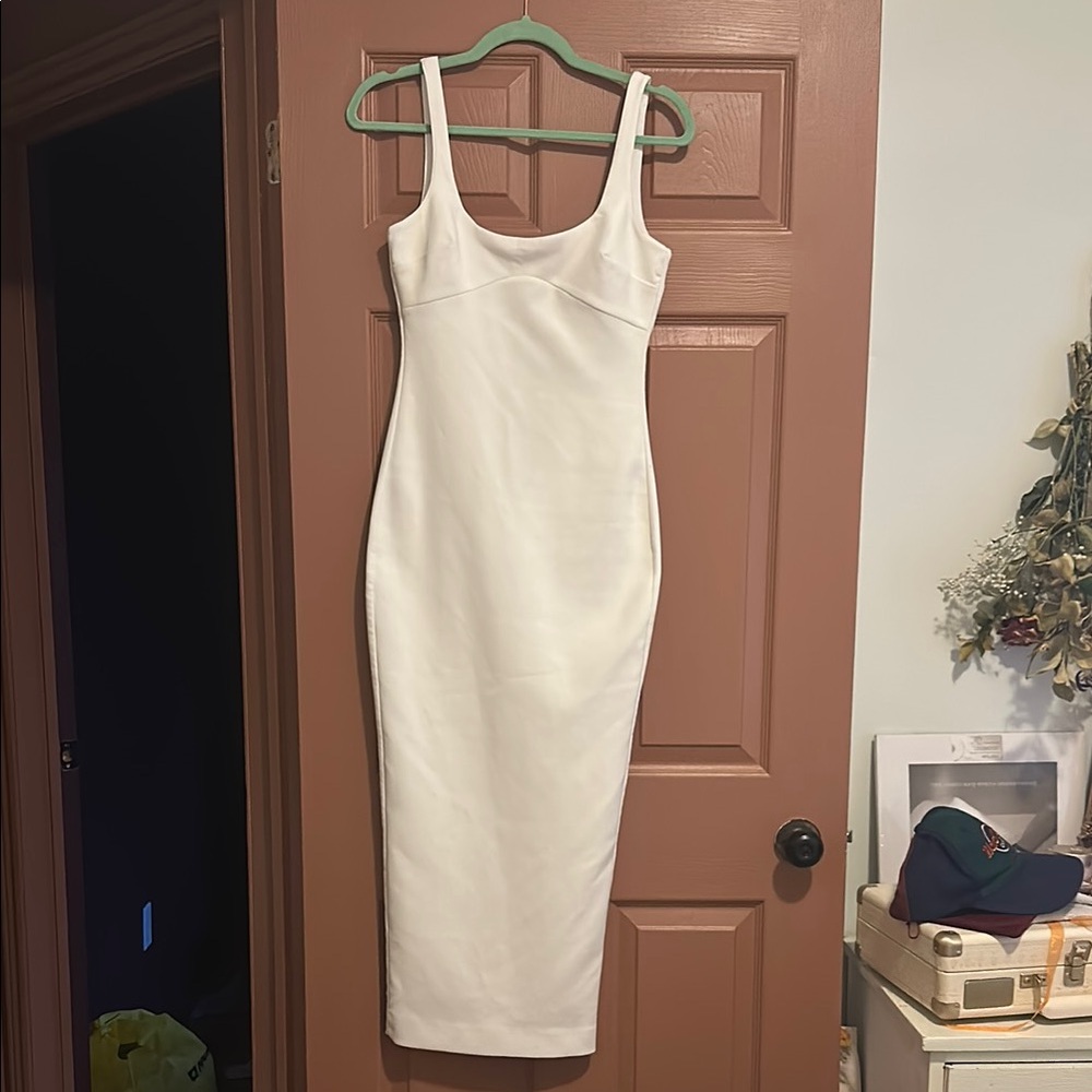 Zara White Bodycon Midi Dress for Brides